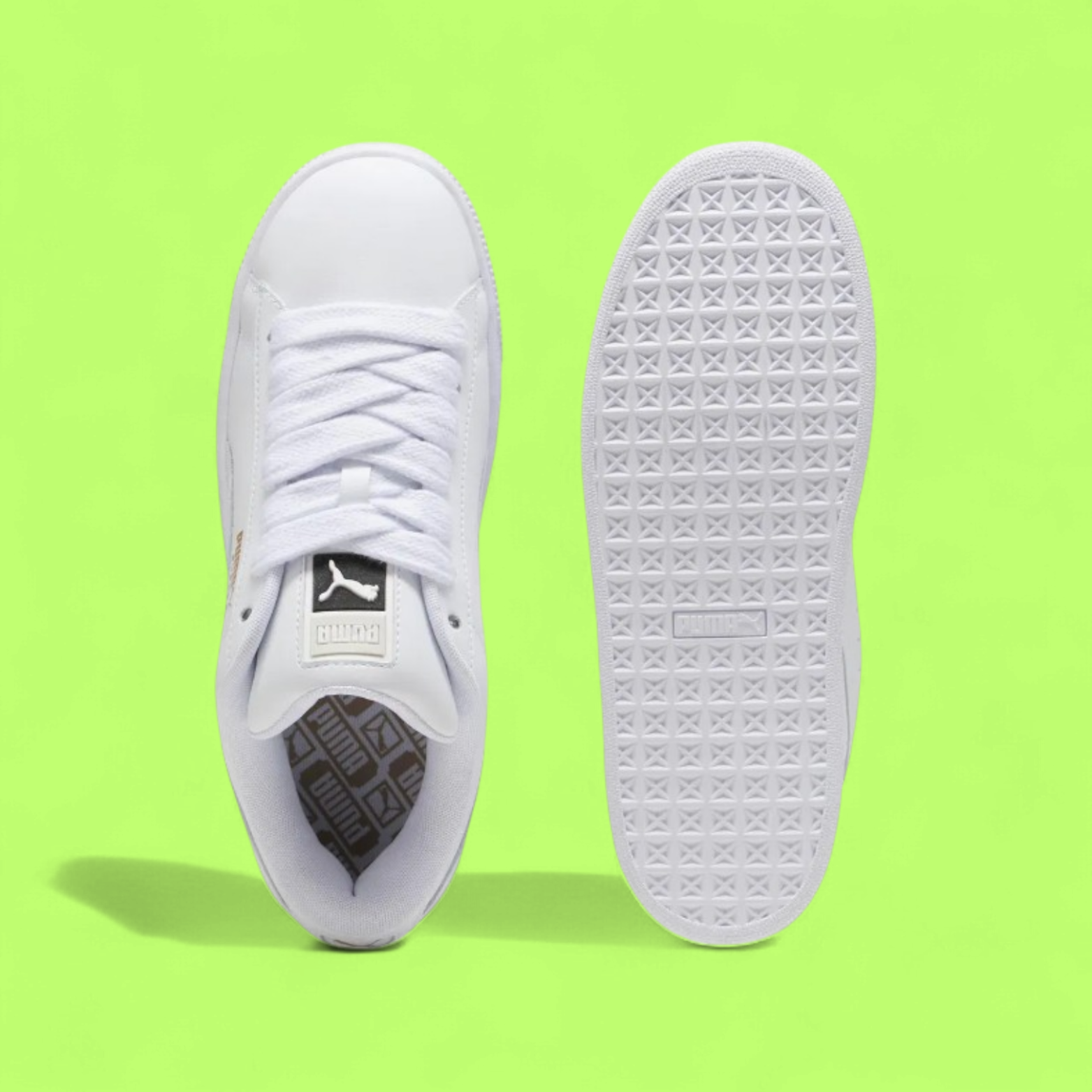 PUMA SUEDE XL LEATHER UNISEX WHITE WHITE SPORTS SHOES