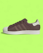 ADIDAS SUPERSTAR BROWN CANVAS SHELL TOE CASUAL SNEAKERS CWCD