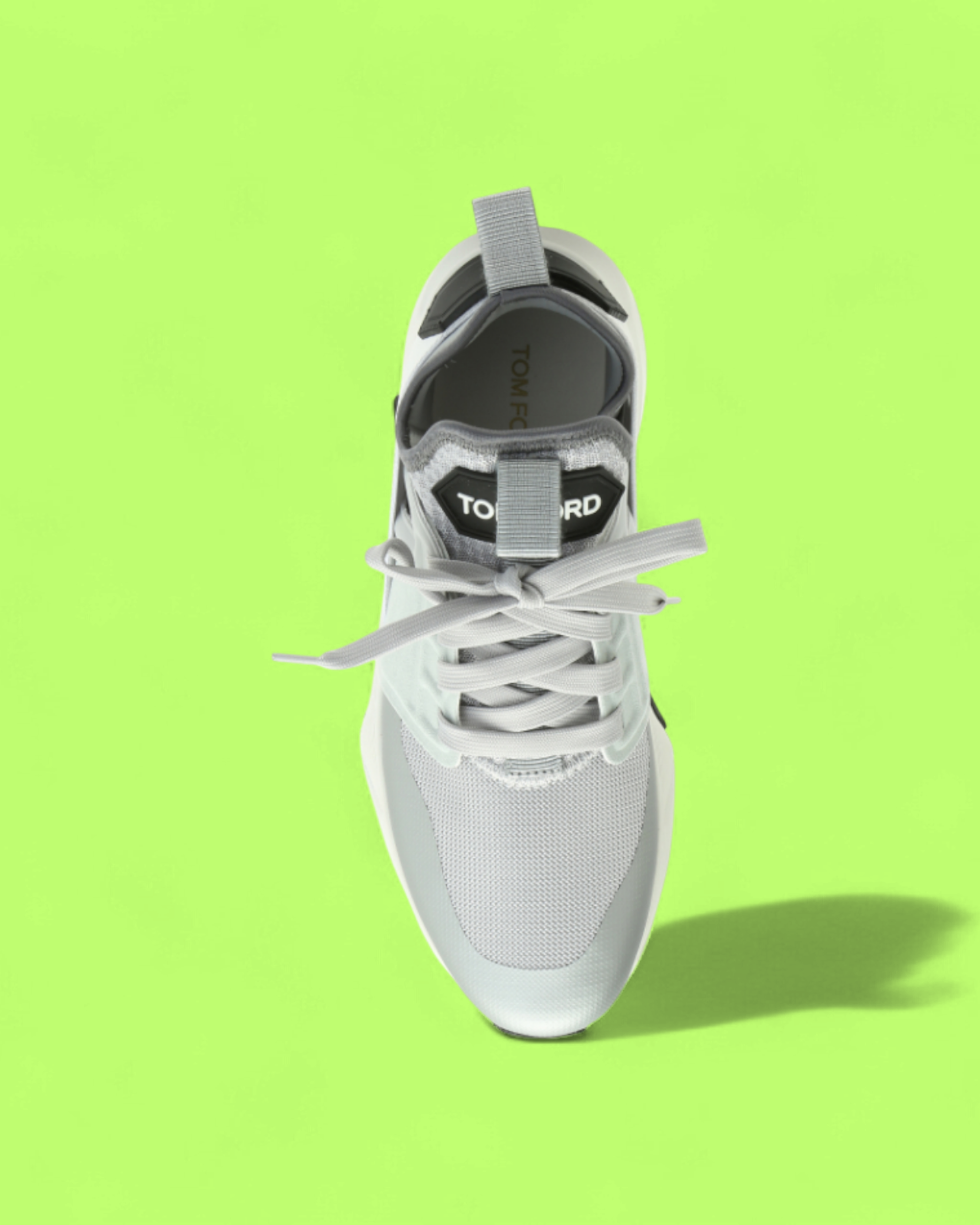 TOM FORD HYBRID RUNNER WHITE GREY MESH LEATHER LUXURY