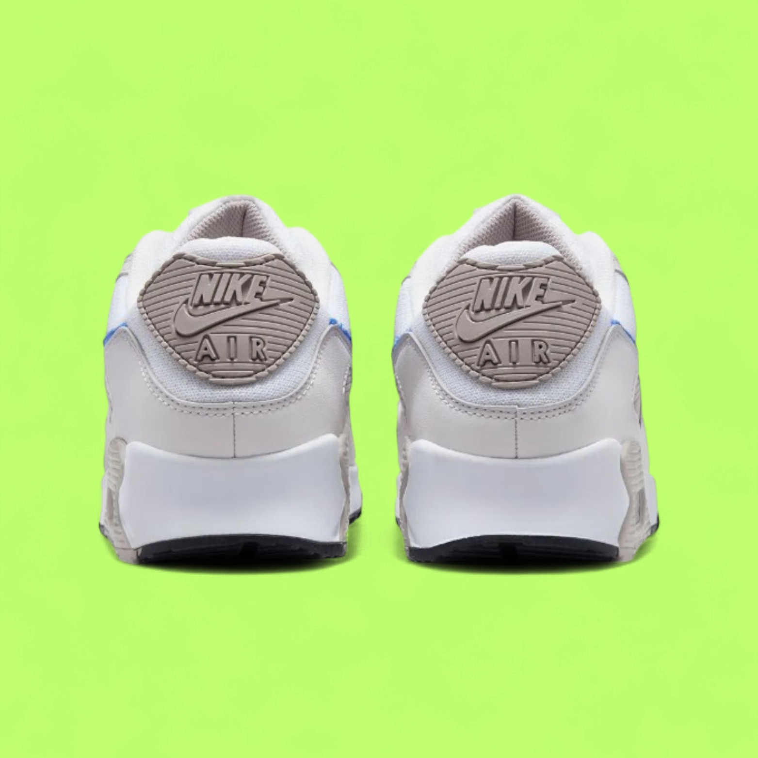 NIKE AIR MAX 90 MEN'S WHITE LEATHER RETRO RUNNING STYLE SNEAKERS