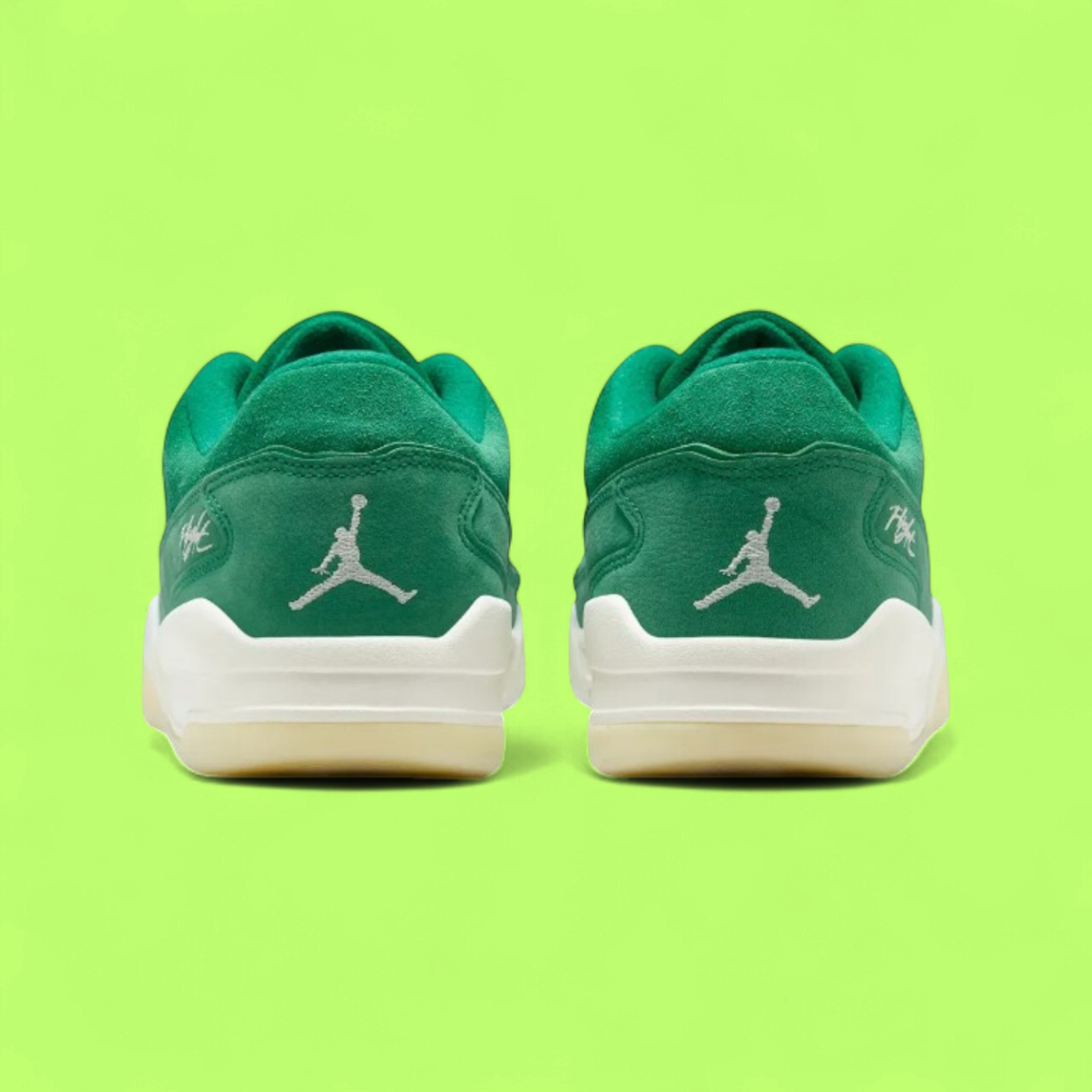 NIKE JORDAN FLIGHT COURT MEN'S GREEN LEATHER BASKETBALL SNEAKERS