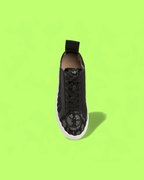 CHLOE BLACK LACE LOGO SNEAKER WITH WHITE SOLE ELEGANT STYLE