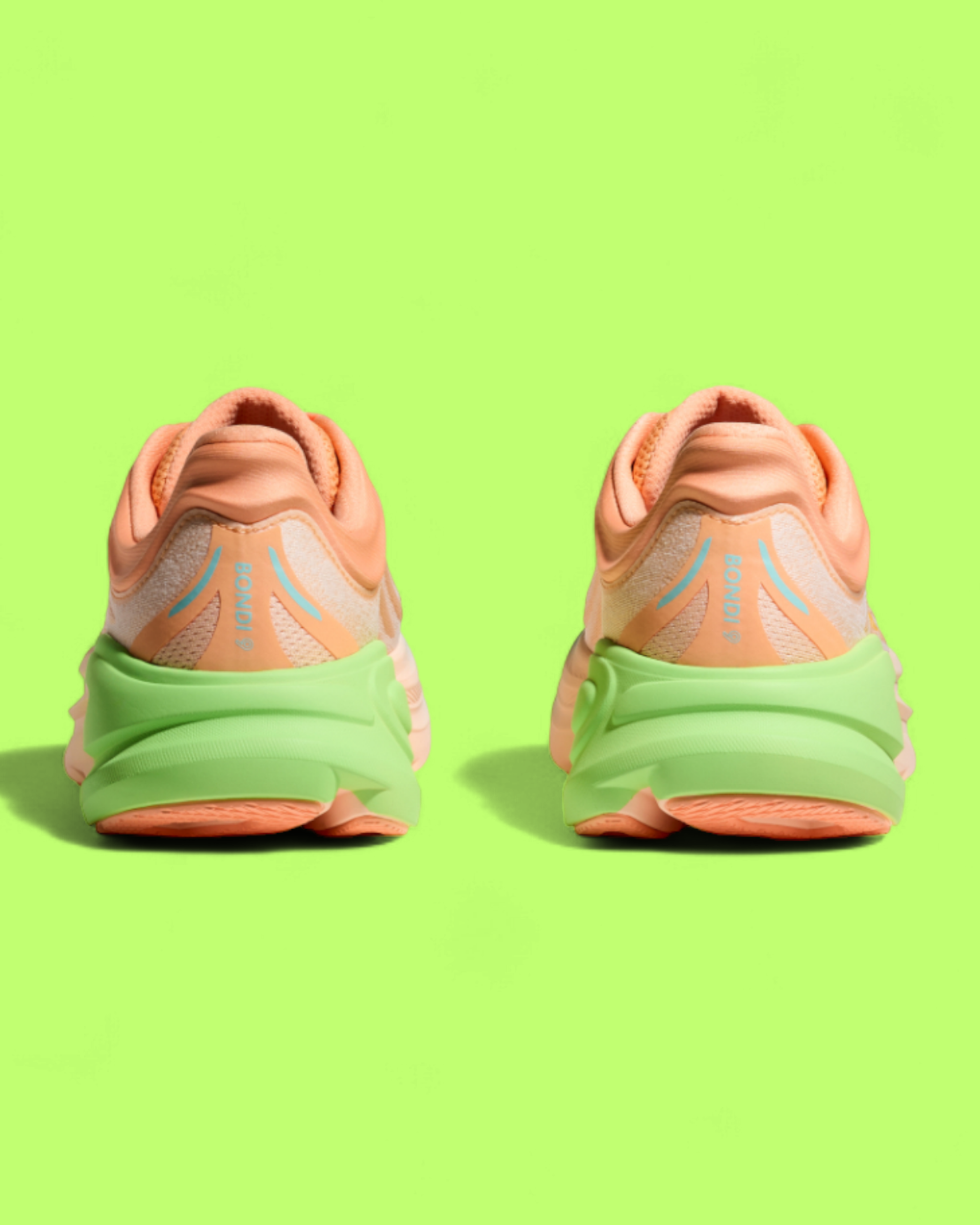 HOKA PEACH GREEN GRADIENT PERFORMANCE RUNNING SNEAKER