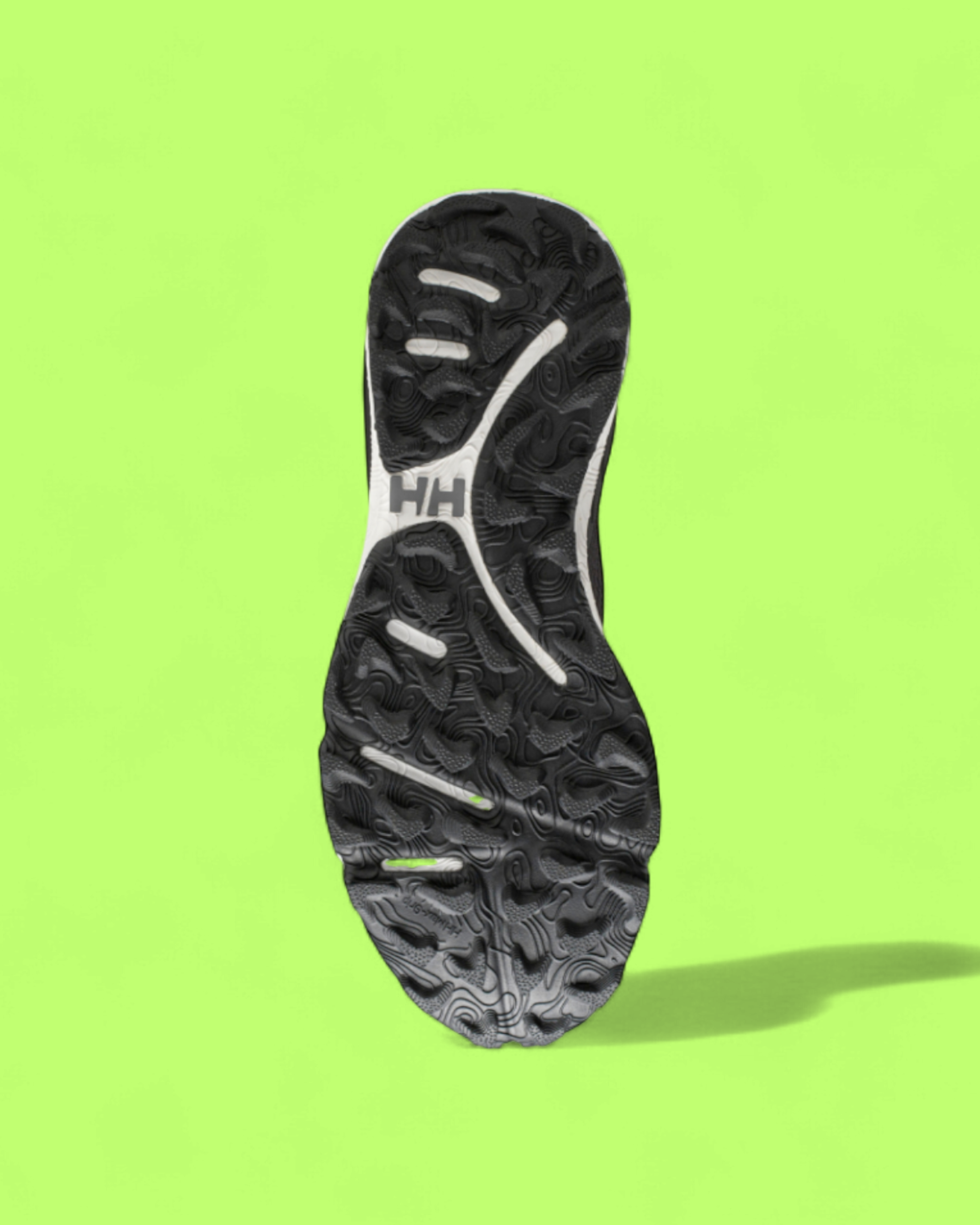 HELLY HANSEN BLACK GREY TRAIL RUNNING SHOES WITH LIME DETAILS