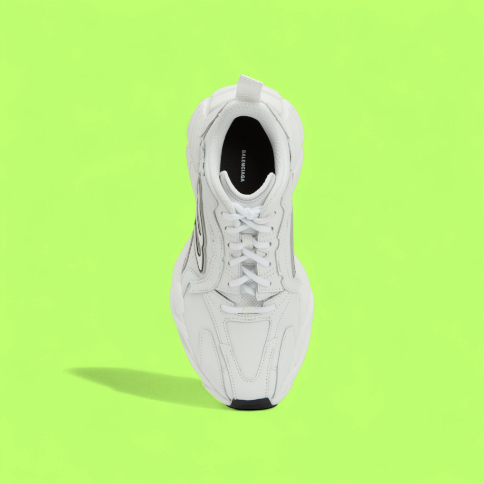 BALENCIAGA DEFENDER LOW WHITE LEATHER CHUNKY SNEAKERS