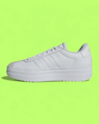 ADIDAS VL COURT PLATFORM WHITE LEATHER SNEAKERS CASUAL STYLE