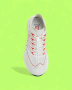 KENZO WHITE RED PERFORMANCE RUNNING SNEAKERS WITH GOLD LOGO