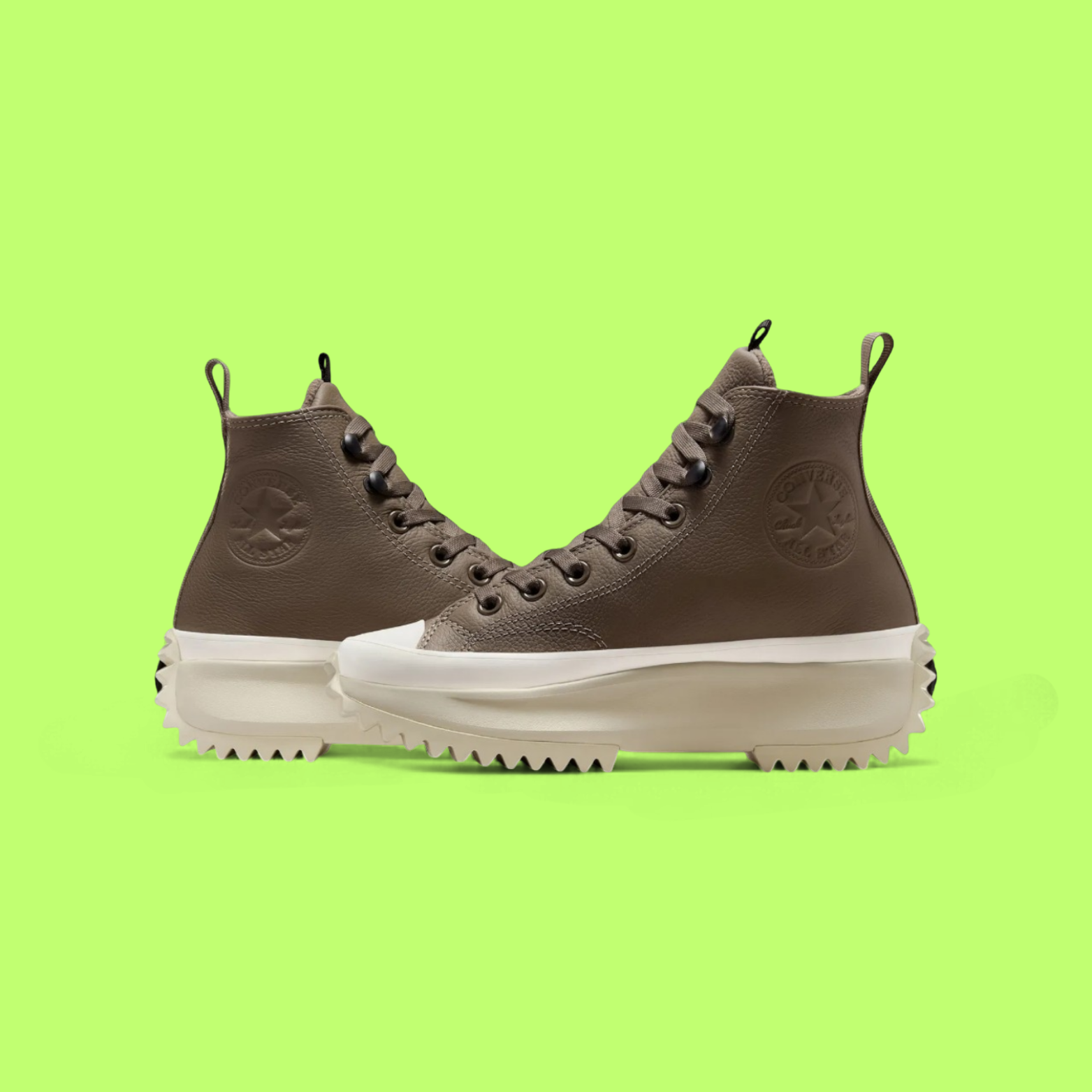 CONVERSE RUN STAR HIKE UNISEX BROWN LEATHER PLATFORM HIKING BOOTS