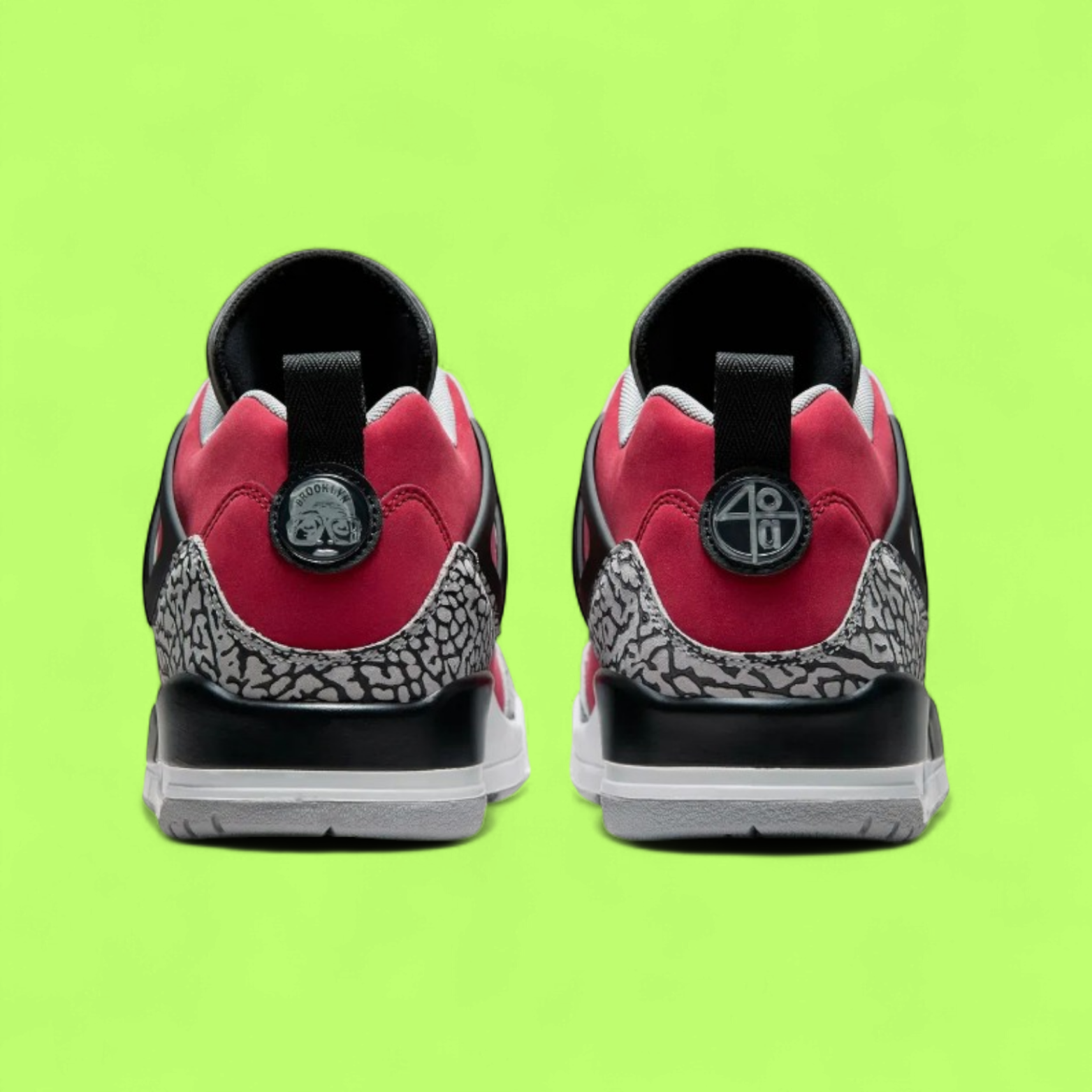 NIKE JORDAN SPIZIKE LOW MEN'S RED LEATHER RETRO BASKETBALL SNEAKERS