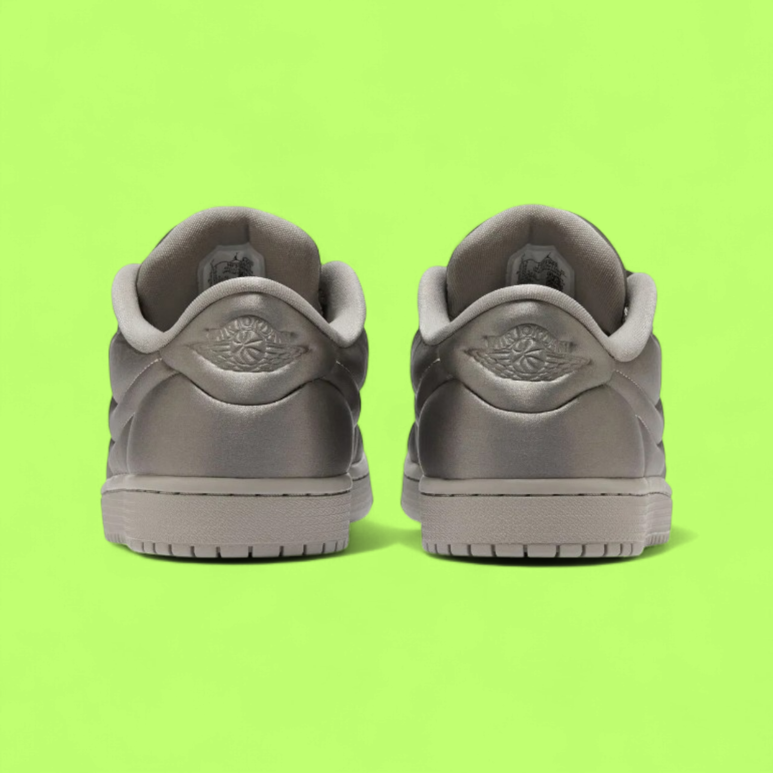 NIKE AIR JORDAN 1 LOW SATIN METALLIC SILVER LUXURY SNEAKERS