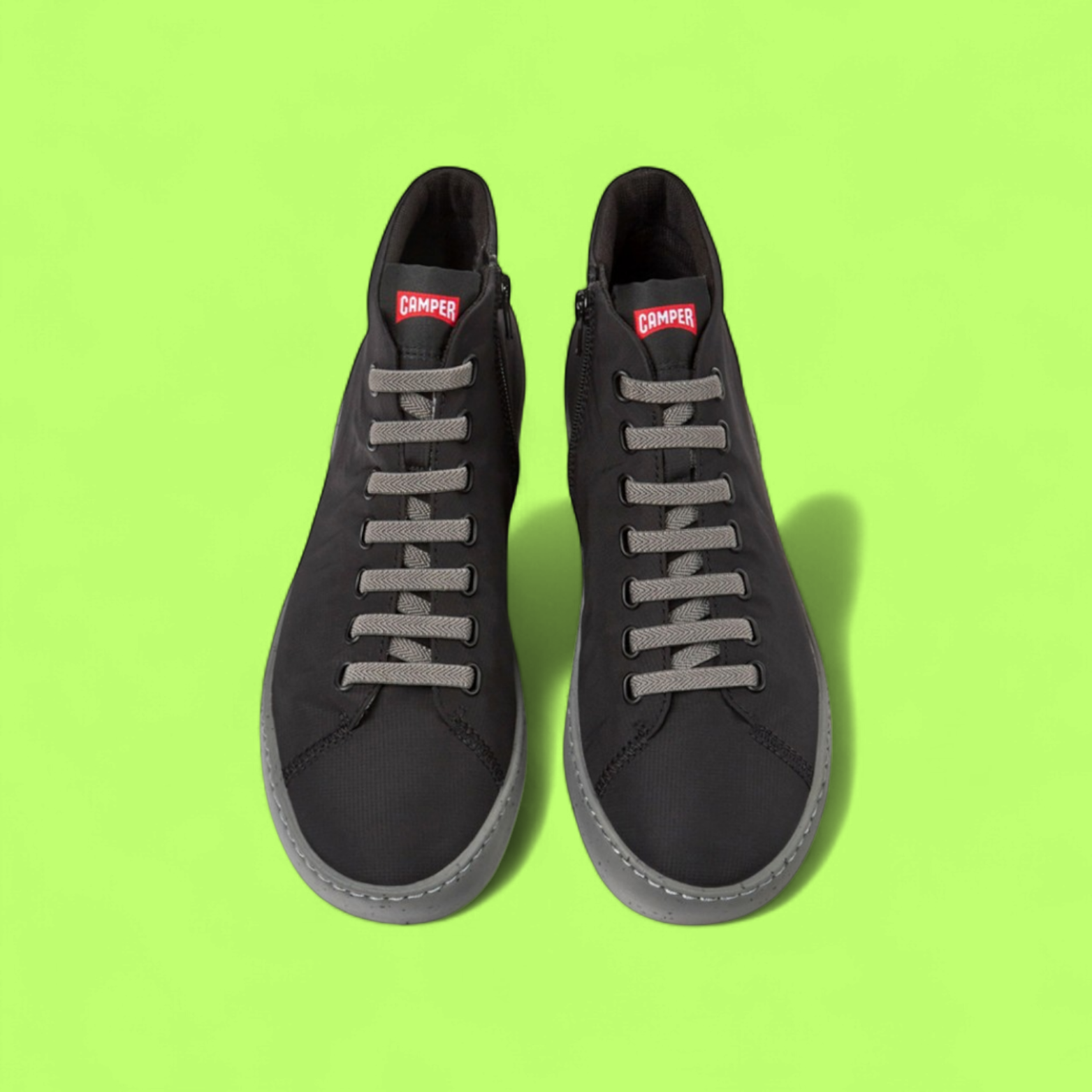 CAMPER BLACK HIGH TOP SNEAKERS WITH GREY RUBBER SOLE CWCD