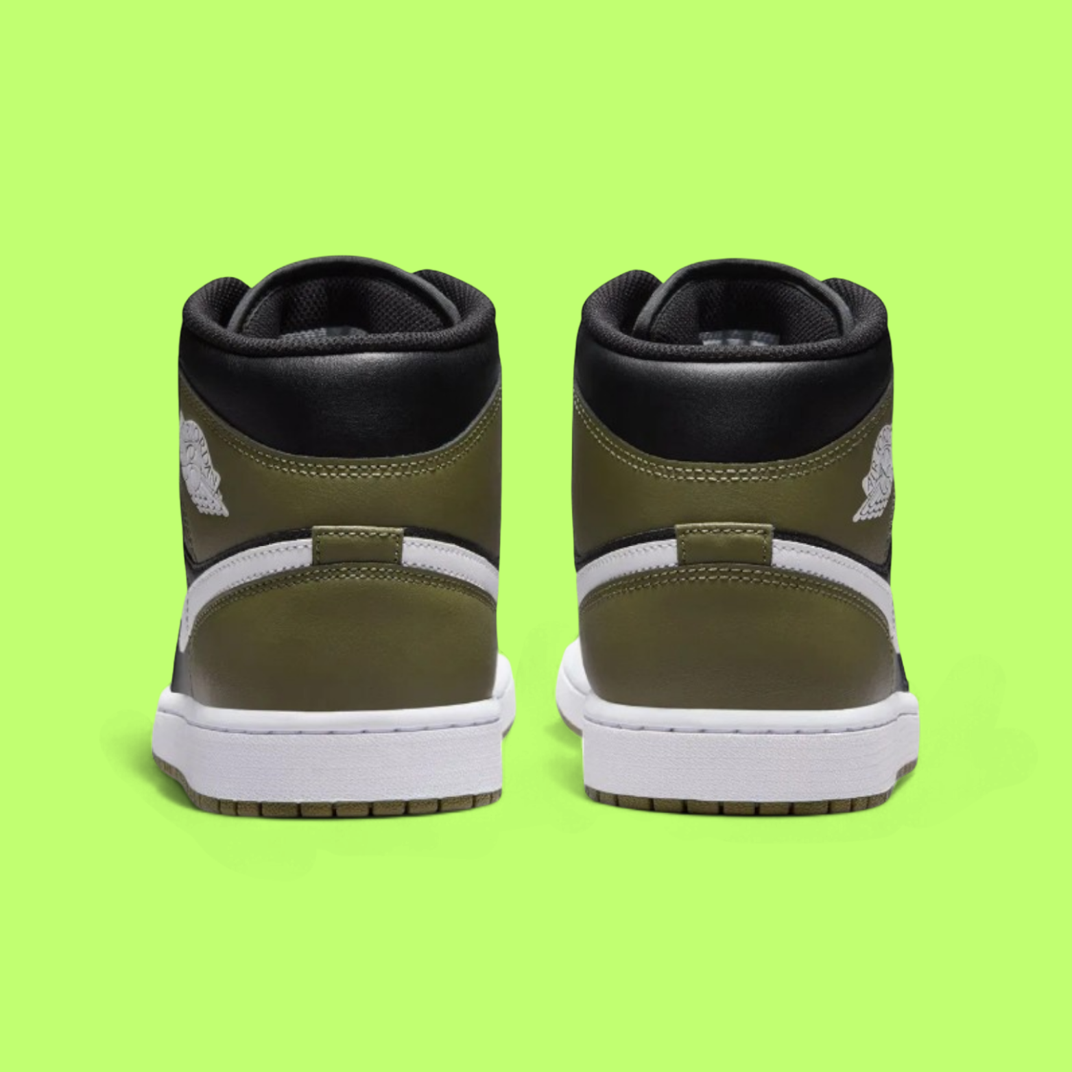 NIKE JORDAN AIR 1 MID MEN'S BLACK LEATHER BASKETBALL SNEAKERS