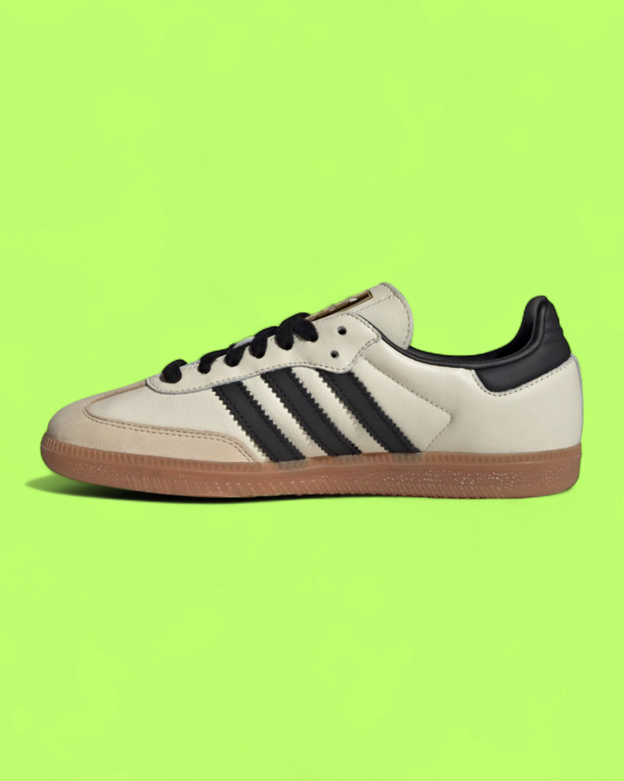 ADIDAS SAMBA CLASSIC WHITE BLACK GUM SOLE RETRO LEATHER SNEAKERS