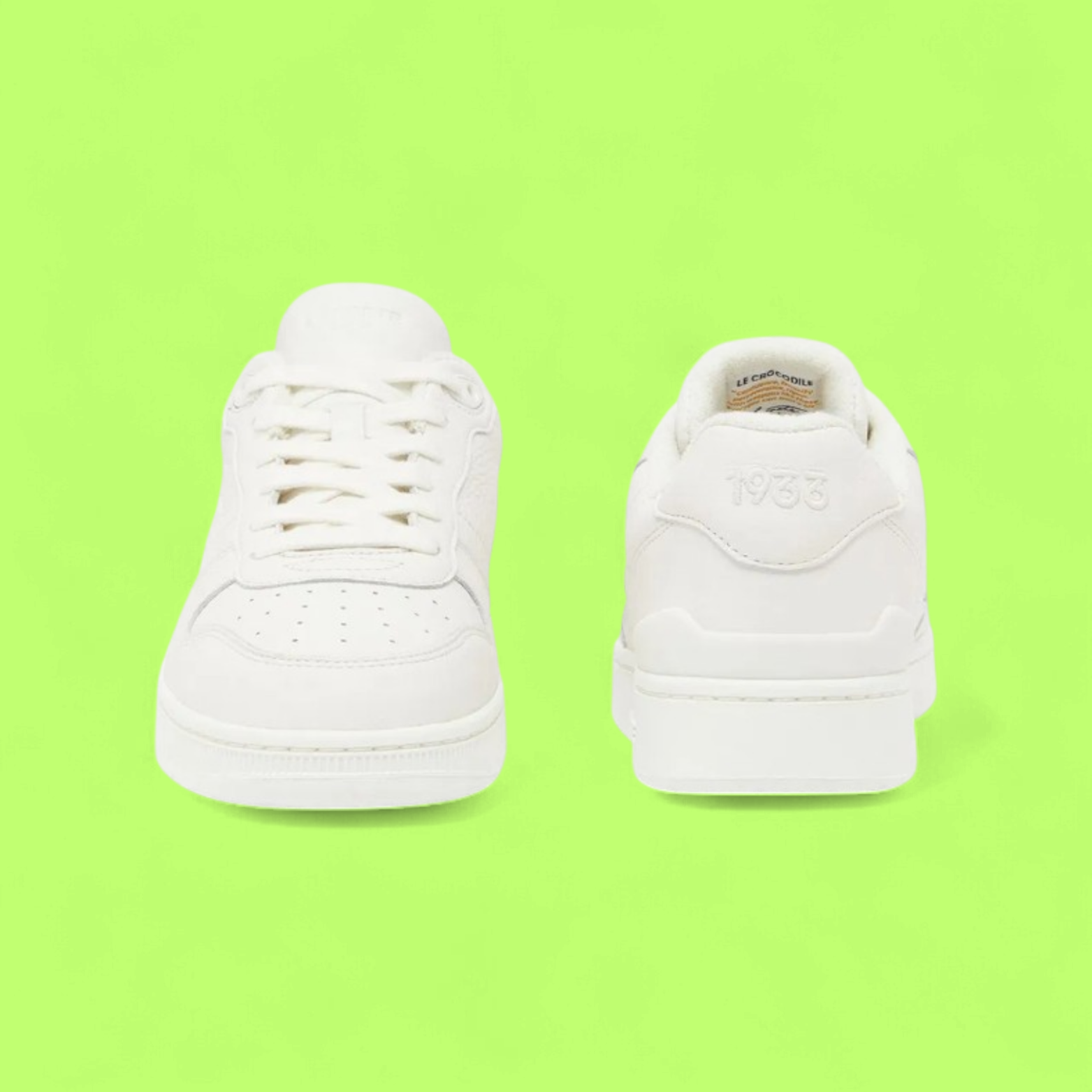 LACOSTE T-CLIP MEN'S WHITE LEATHER RETRO COURT STYLE SNEAKERS