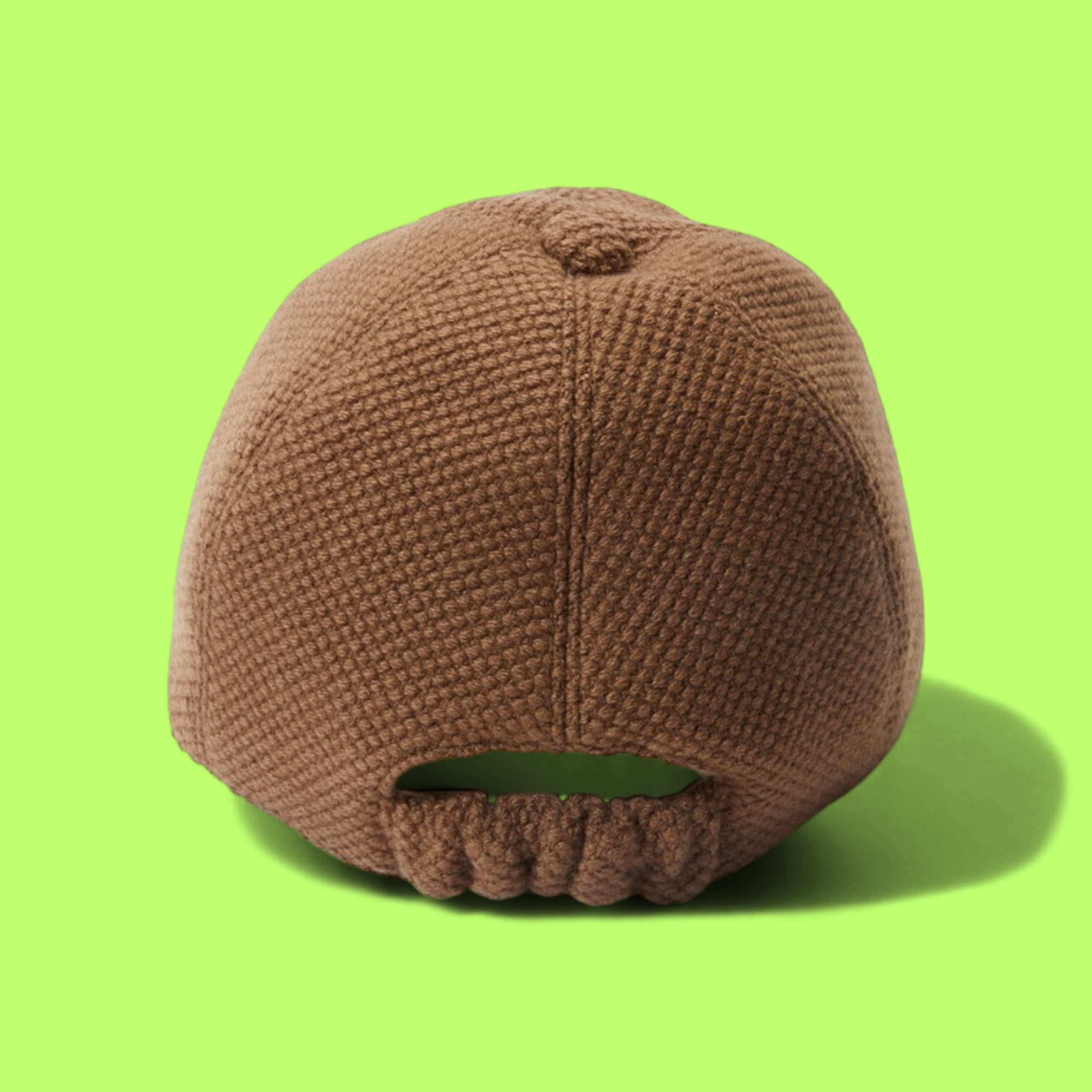 INVERNI BROWN KNIT BASEBALL CAP WITH ELEGANT LEATHER VISOR