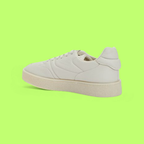 WHITE ACADEMIA LEATHER SNEAKERS WITH MINIMAL DESIGN AND SOLE