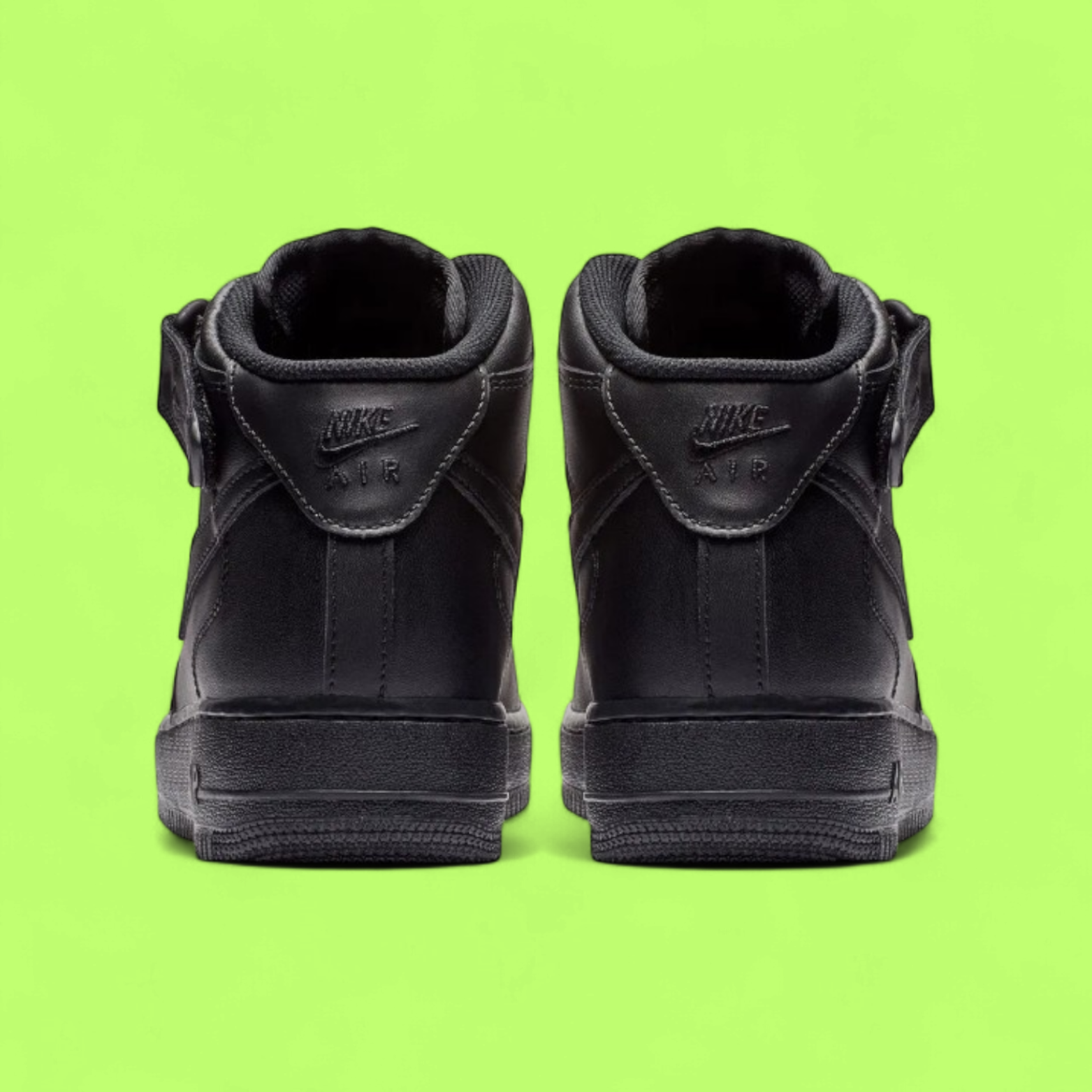 NIKE AIR FORCE 1 MID '07 MEN'S BLACK LEATHER CLASSIC BASKETBALL SHOES
