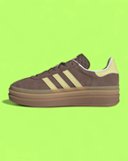 ADIDAS GAZELLE BROWN YELLOW PLATFORM SUEDE CASUAL SNEAKERS