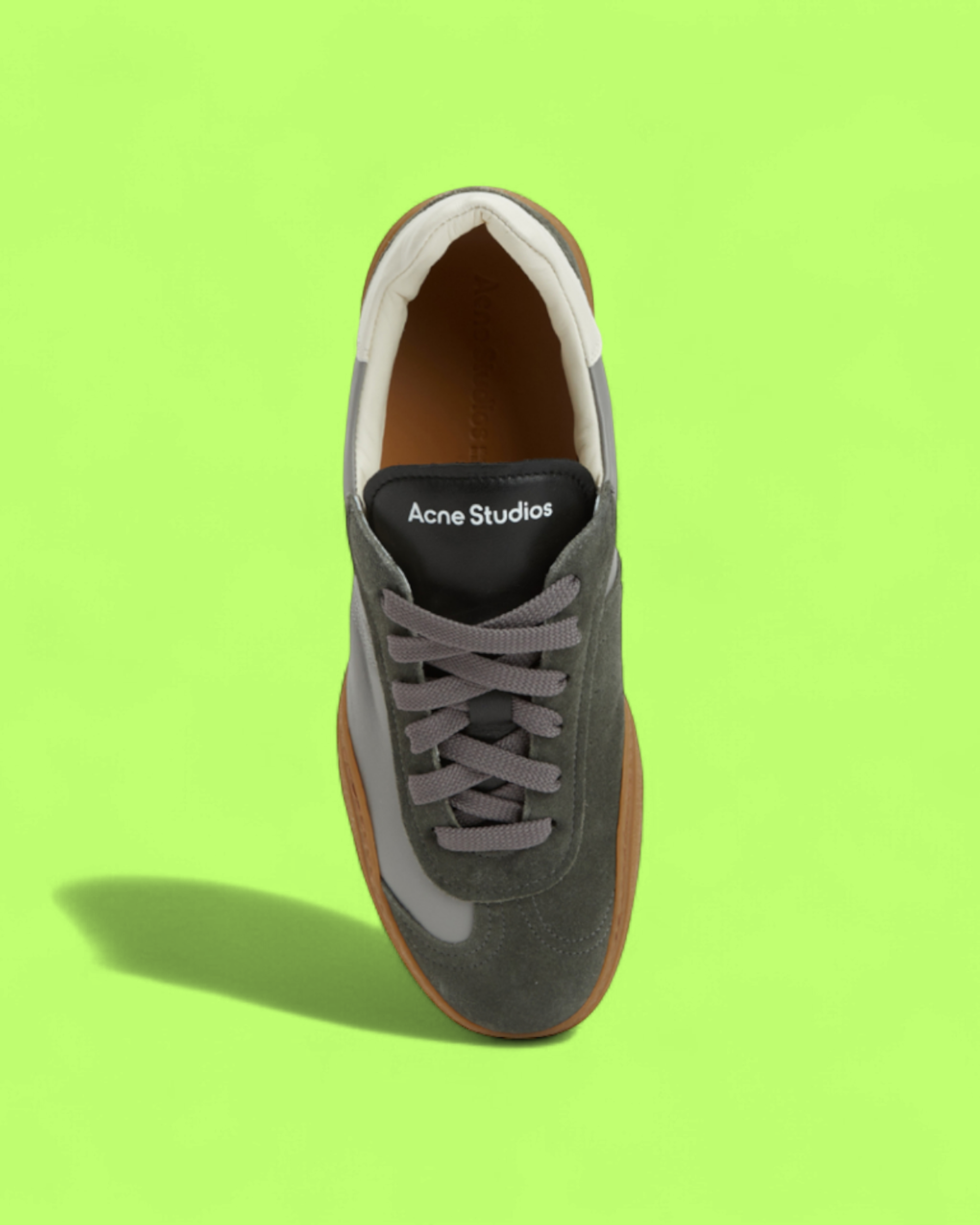 ACNE STUDIOS GREY WHITE GREEN SUEDE PANEL GUM SOLE RETRO
