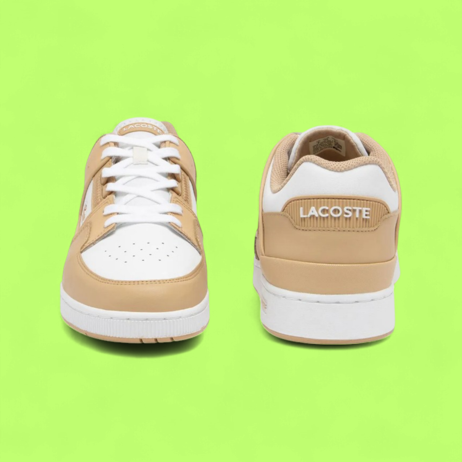 LACOSTE SPORT COURT CAGE MEN'S LIGHT BROWN LEATHER COURT SNEAKERS