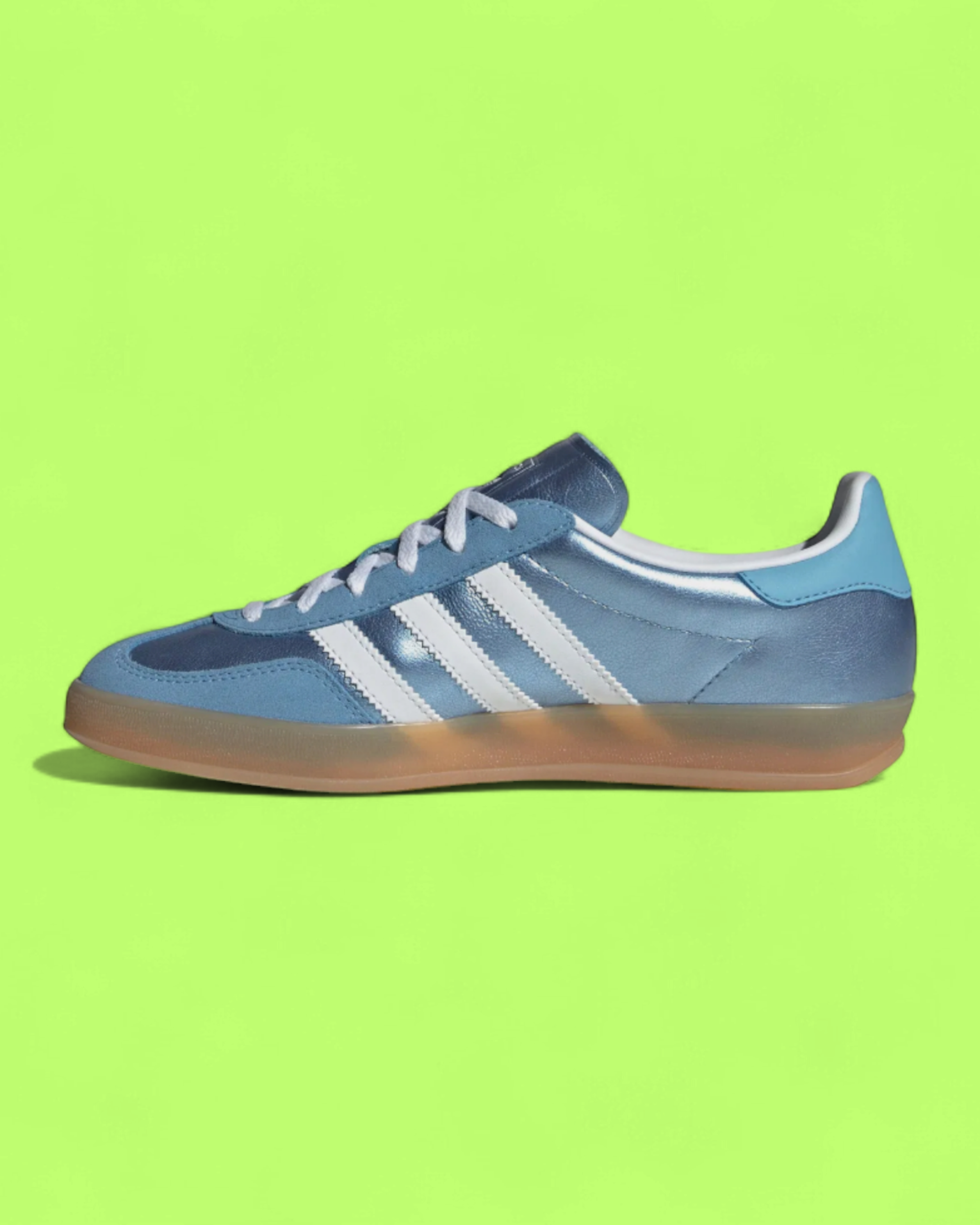 ADIDAS GAZELLE BLUE METALLIC WHITE STRIPES RETRO CASUAL CWCD