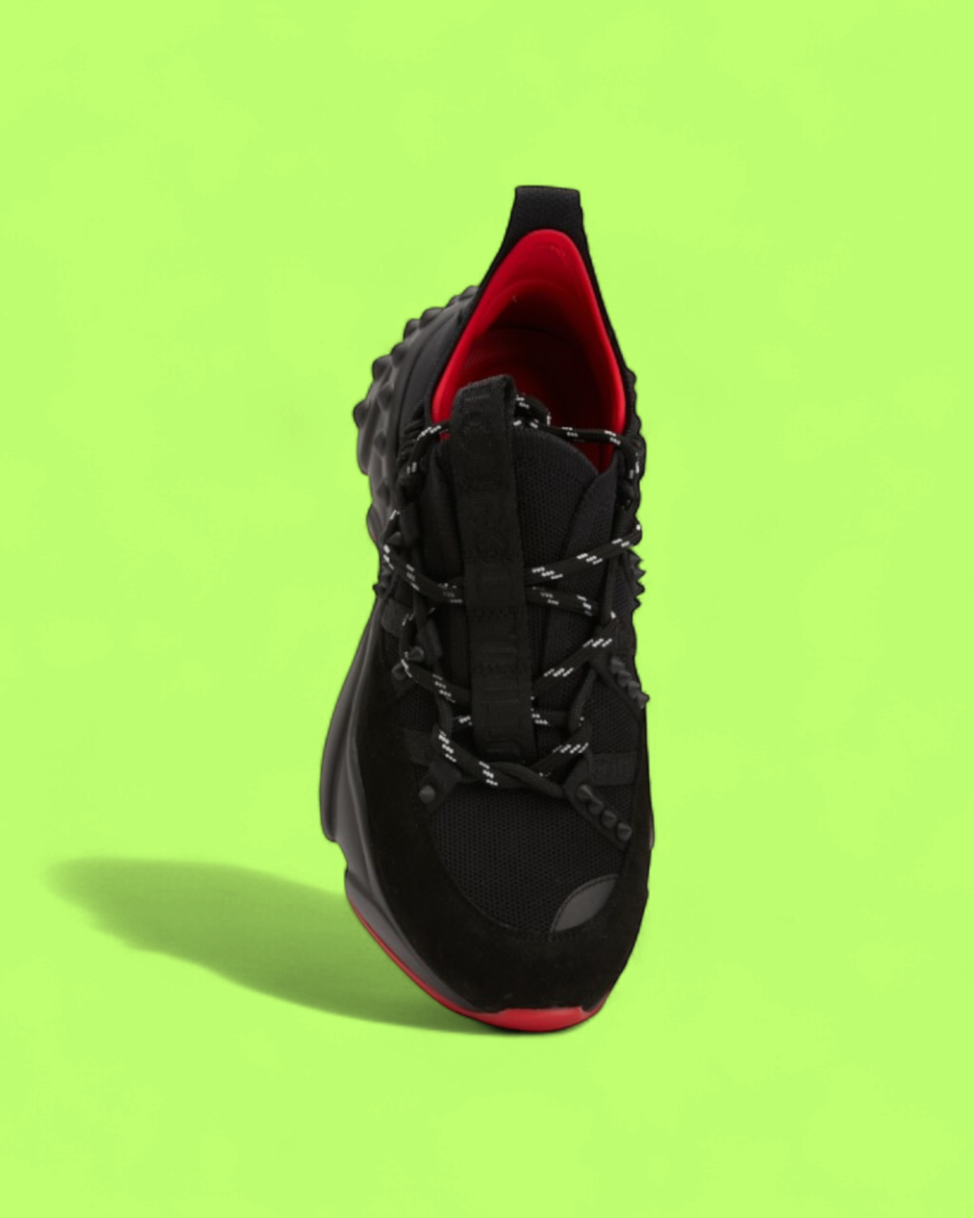 CHRISTIAN LOUBOUTIN RED RUNNER BLACK RED OUTSOLE SNEAKER
