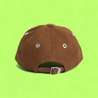 AMI PARIS BROWN BASEBALL CAP WITH ICONIC AMI DE COEUR HEART