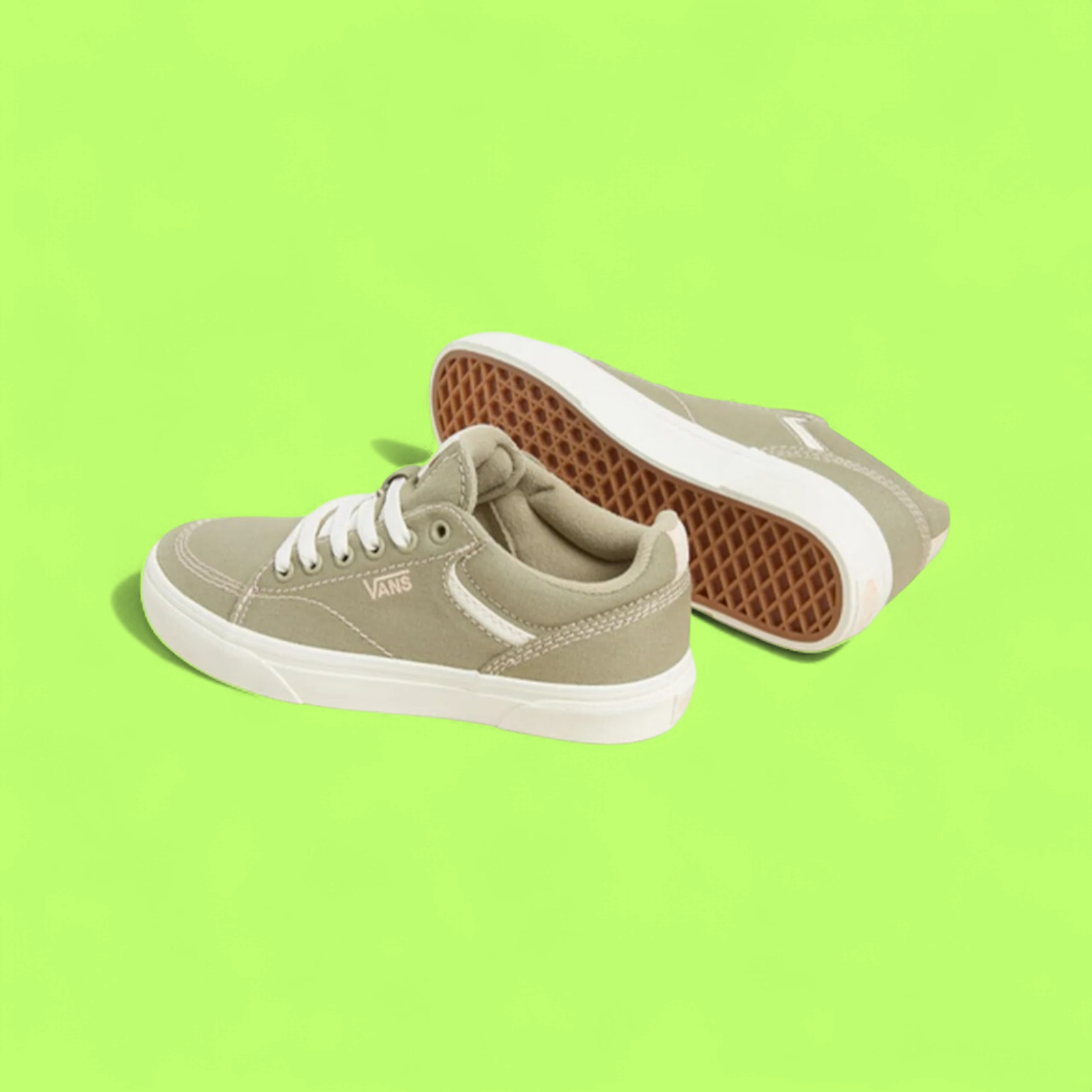 VANS WARD LOW BEIGE WHITE CANVAS CASUAL SKATE SNEAKERS ICONZ