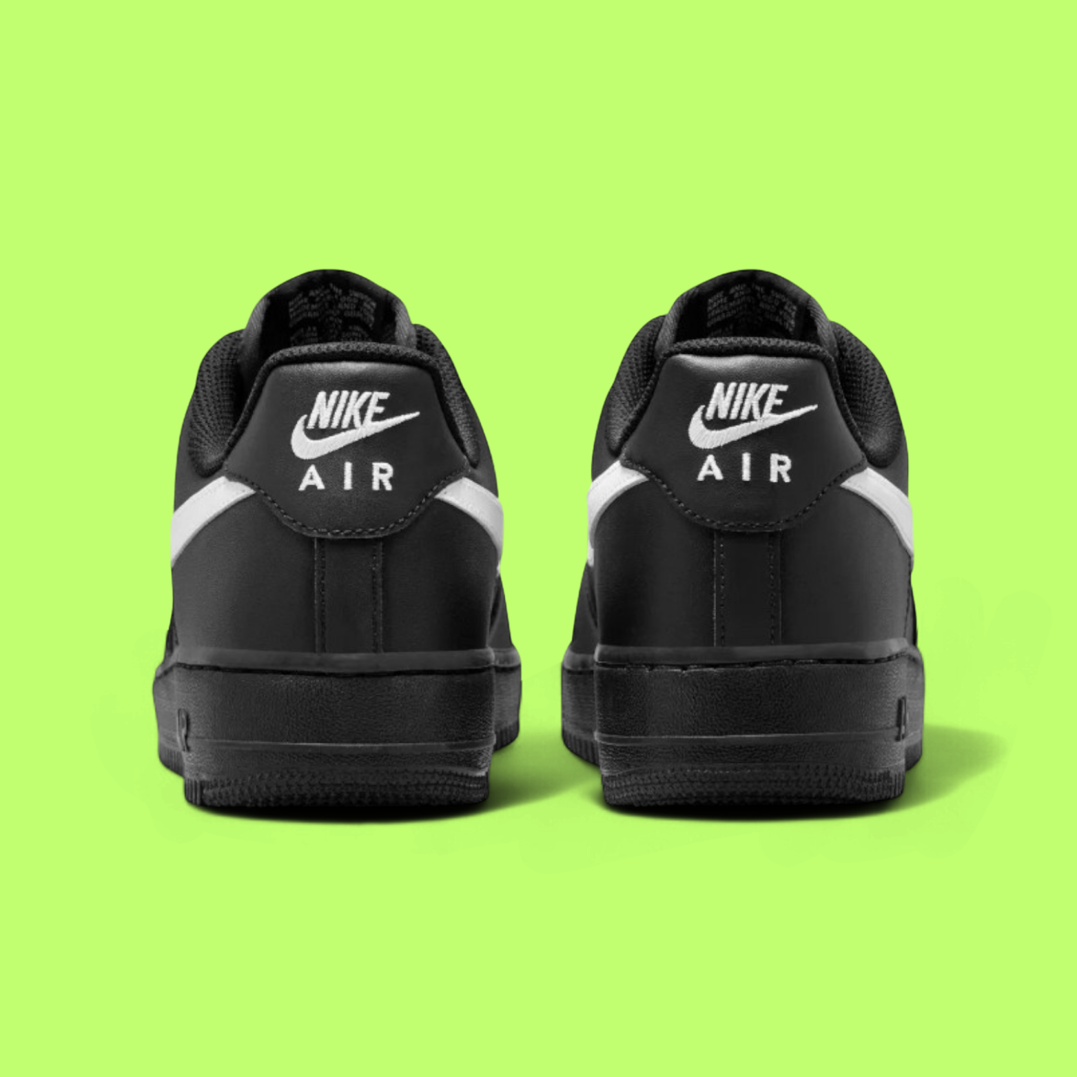 NIKE AIR FORCE 1 '07 MEN'S BLACK LEATHER CLASSIC SNEAKERS