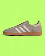 ADIDAS SPEZIAL TAUPE SUEDE WHITE STRIPES GUM SOLE RETRO SNEAKERS