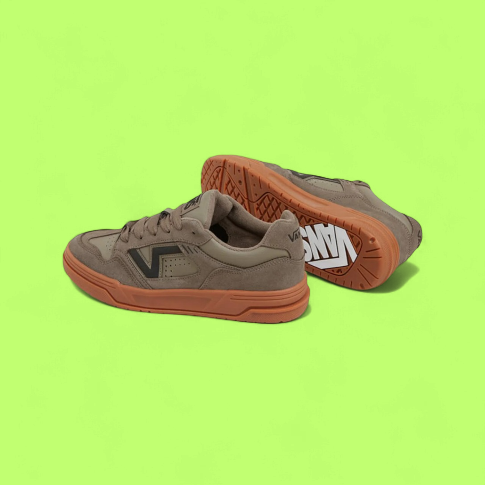 VANS BROWN GUM SOLE SUEDE RETRO STYLE SKATE SHOES CWCD
