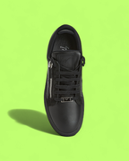 GIUSEPPE ZANOTTI BLACK LEATHER LOW TOP SNEAKERS WITH ZIP
