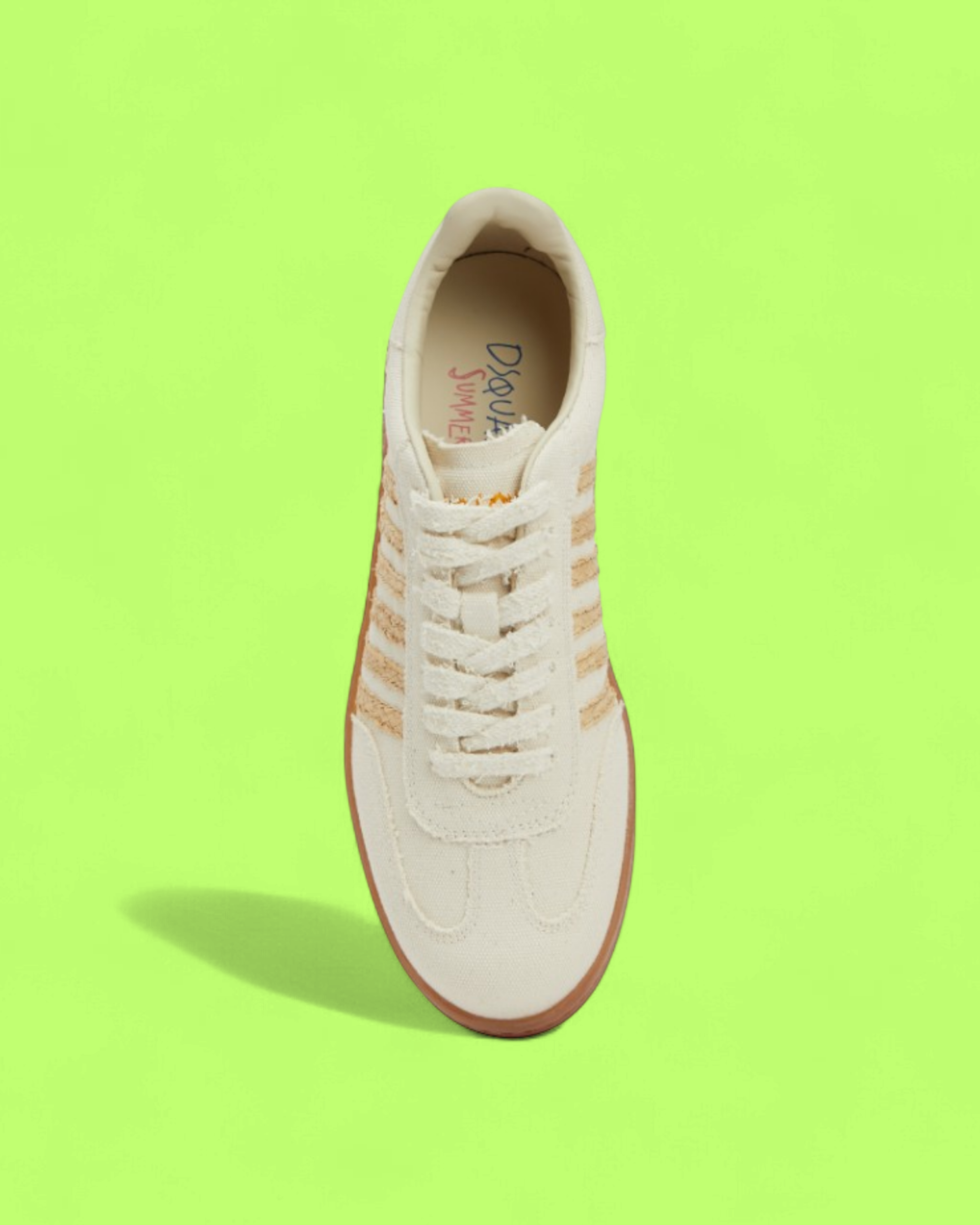 DSQUARED2 XOXO EMBROIDERED CANVAS SNEAKER WITH GUM SOLE