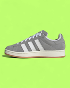 ADIDAS CAMPUS GREY WHITE SUEDE RETRO CASUAL LOW TOP SNEAKERS