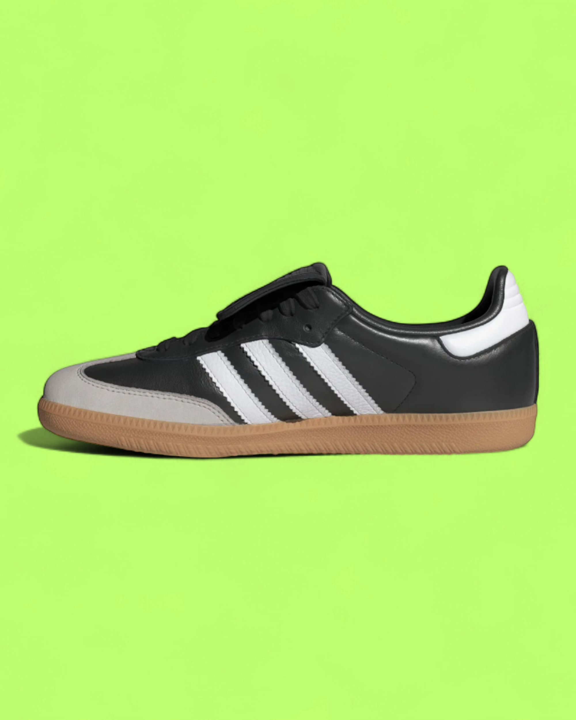 ADIDAS SAMBA BLACK WHITE GREY LEATHER GUM SOLE CLASSIC CWCD