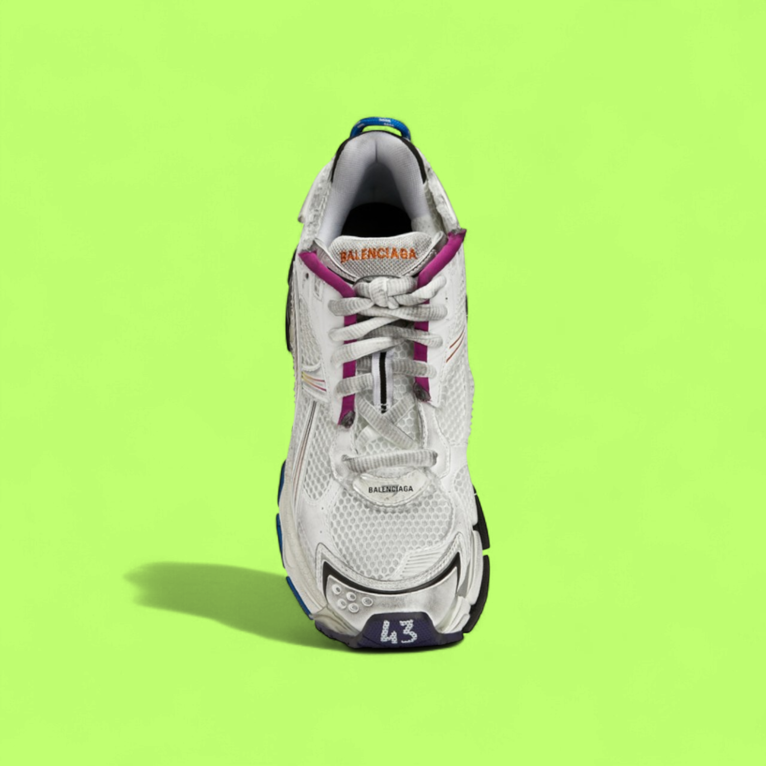 BALENCIAGA RUNNER MULTICOLOR MESH SNEAKERS CW DISTRESSED