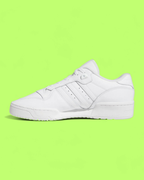 ADIDAS RIVALRY LOW TRIPLE WHITE LEATHER CLASSIC CASUAL SNEAKERS