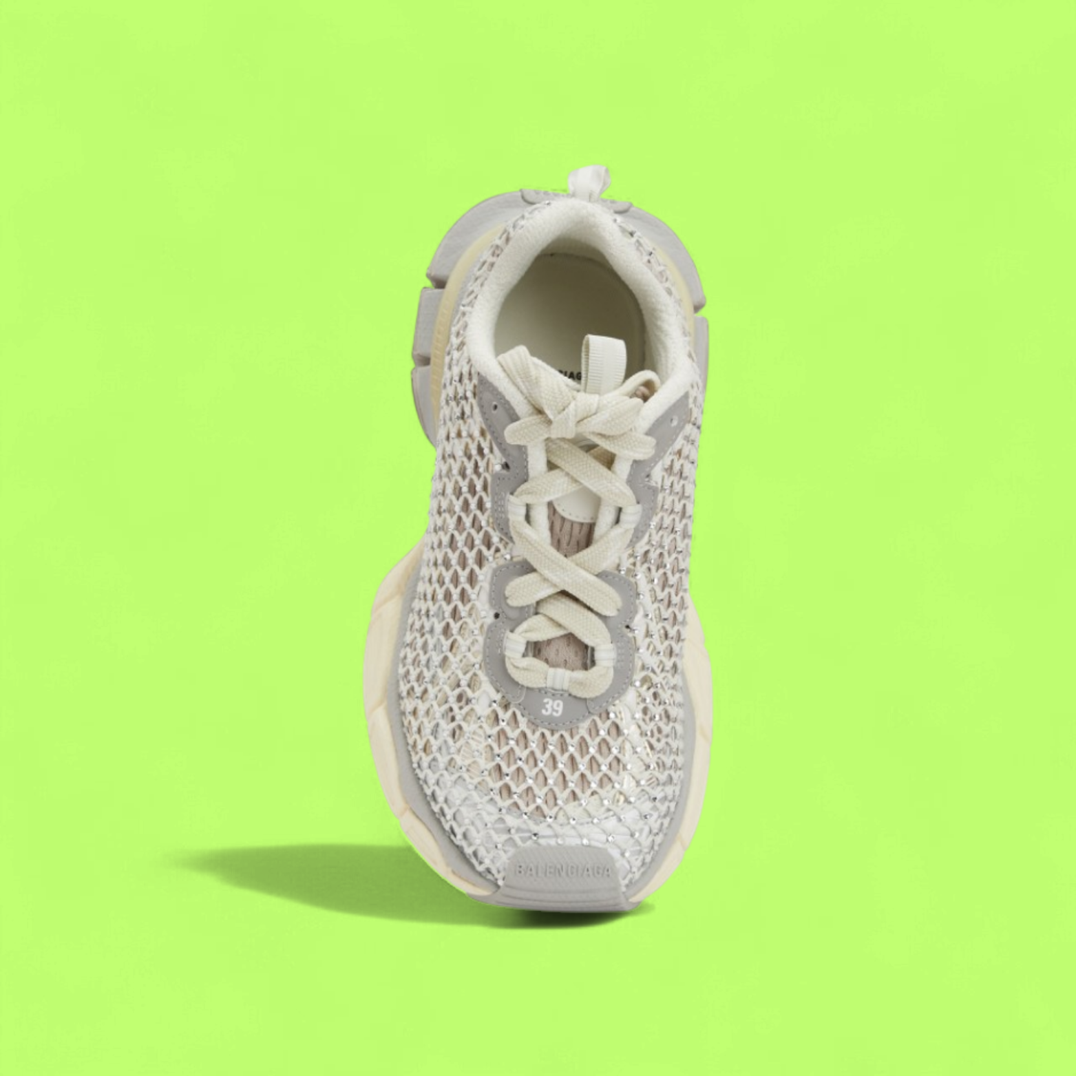 BALENCIAGA X-PANDER WHITE MESH TRANSPARENT SOLE SNEAKERS