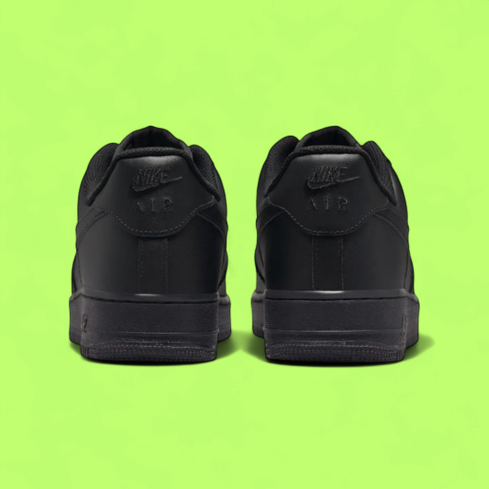 NIKE AIR FORCE 1 '07 BLACK LEATHER LOW-TOP CLASSIC SNEAKERS