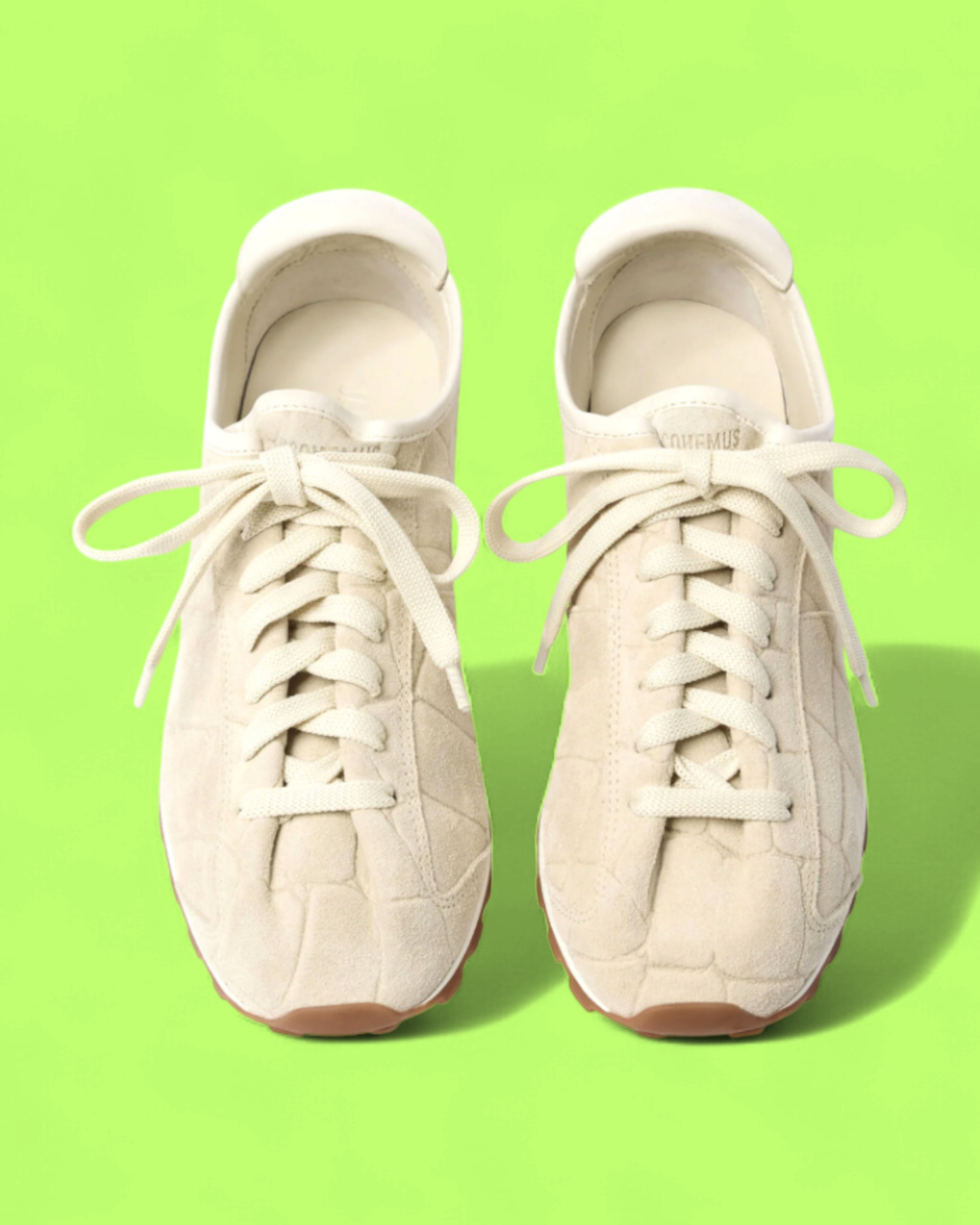 JACQUEMUS RETRO SUEDE SNEAKER BEIGE GUM OUTSOLE CWCD ICON