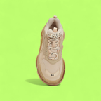BALENCIAGA TRIPLE S BEIGE BROWN CHUNKY LUXURY SNEAKERS