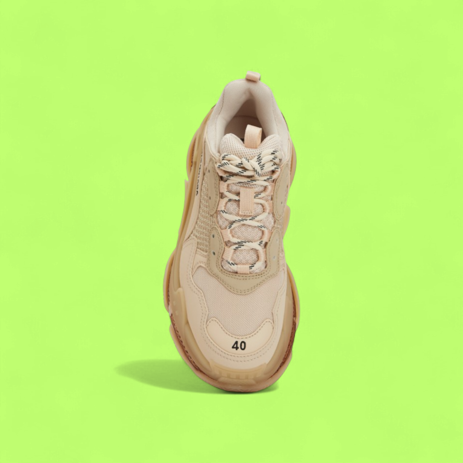 BALENCIAGA TRIPLE S BEIGE BROWN CHUNKY LUXURY SNEAKERS