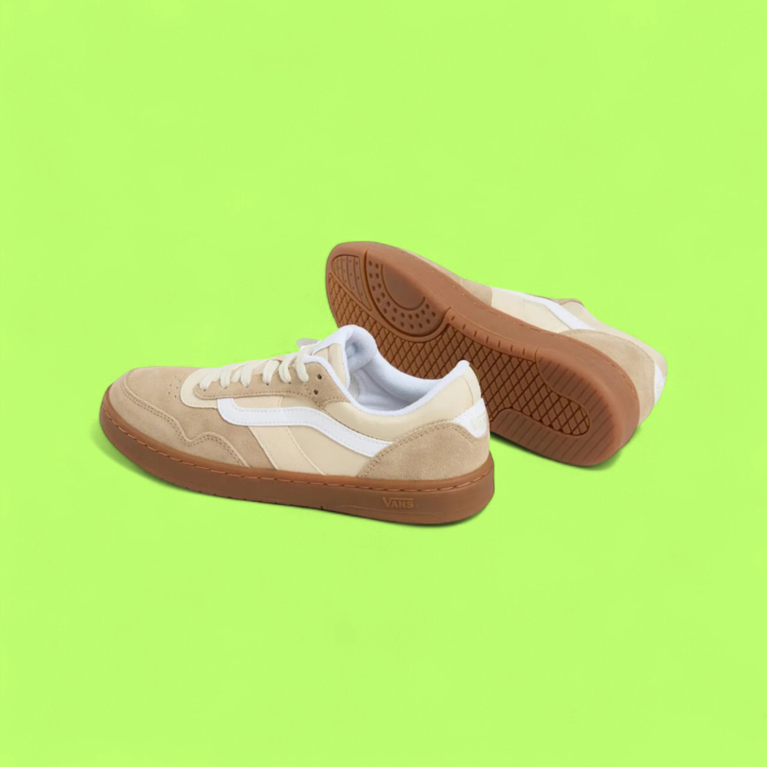 VANS CRUZE 3.0 MEN'S KHAKI SUEDE AND MESH LOW-TOP CASUAL SNEAKERS