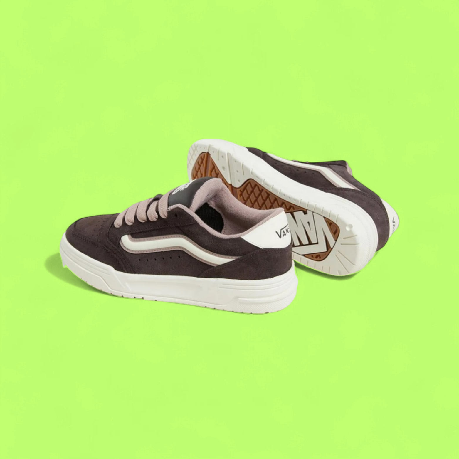 VANS LOWLAND CC DARK BROWN SUEDE PINK LACE CASUAL STYLE CWCD