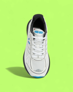 KENZO WHITE BLUE PERFORMANCE TRAINERS WITH ICONIC K LOGO DETAIL