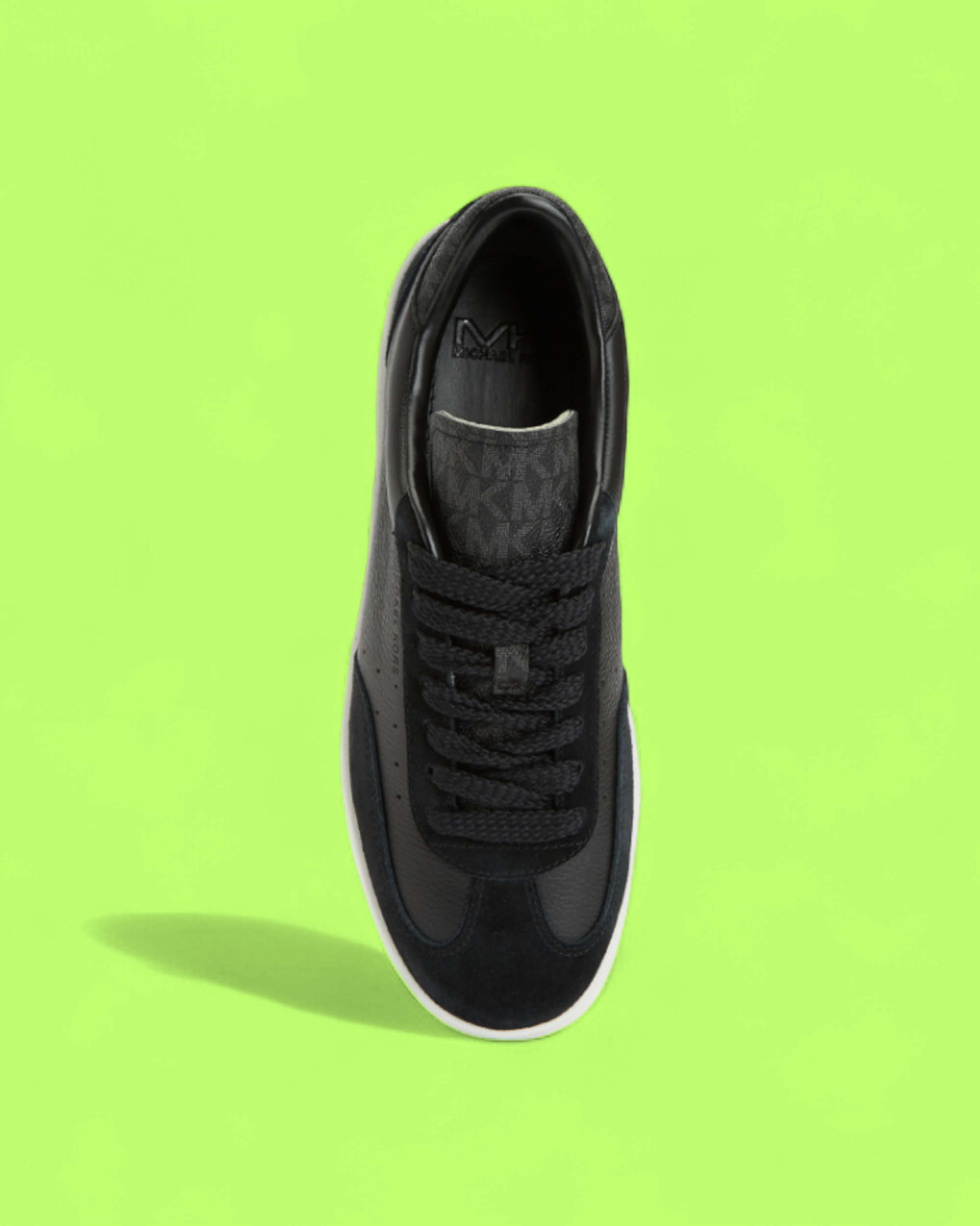 MICHAEL KORS BLACK LEATHER SUEDE PANEL LUXE SNEAKERS CWCD