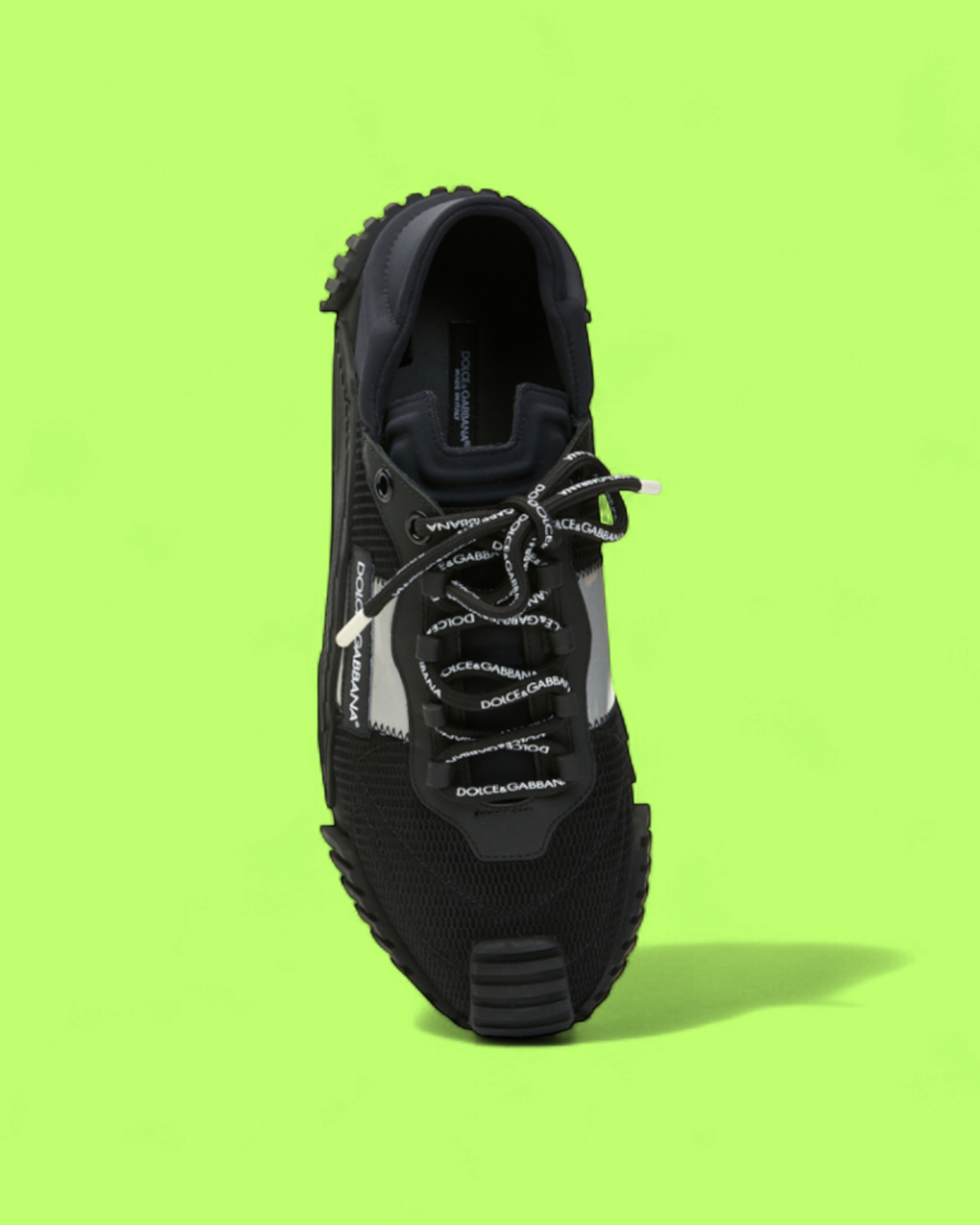 DOLCE & GABBANA BLACK NEOPRENE TECHNICAL LOW TOP SNEAKERS