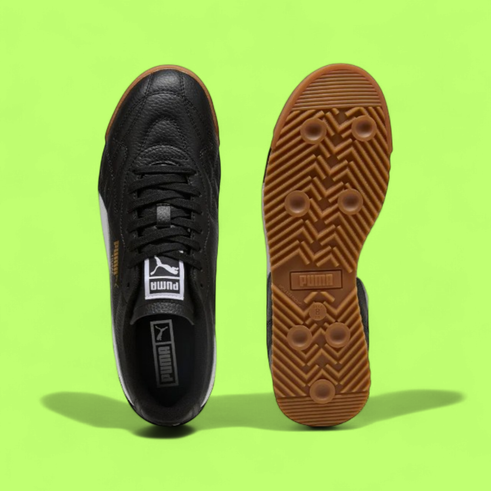 PUMA ROMA ANNIVERSARIO MEN'S BLACK LEATHER RETRO CASUAL SNEAKERS