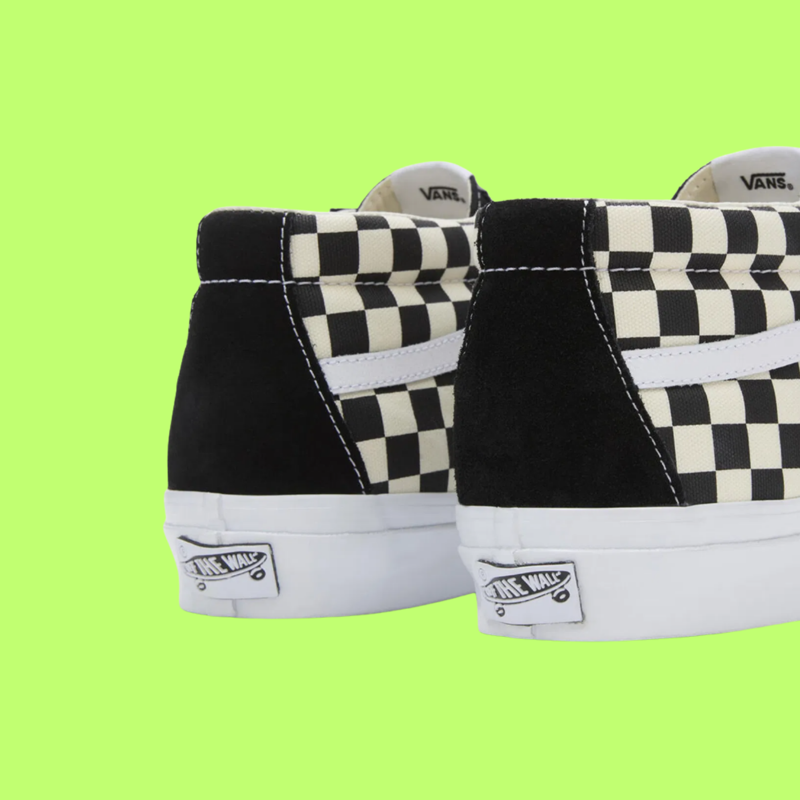 VANS SK8 MID CHECKERBOARD BLACK WHITE CLASSIC STYLE
