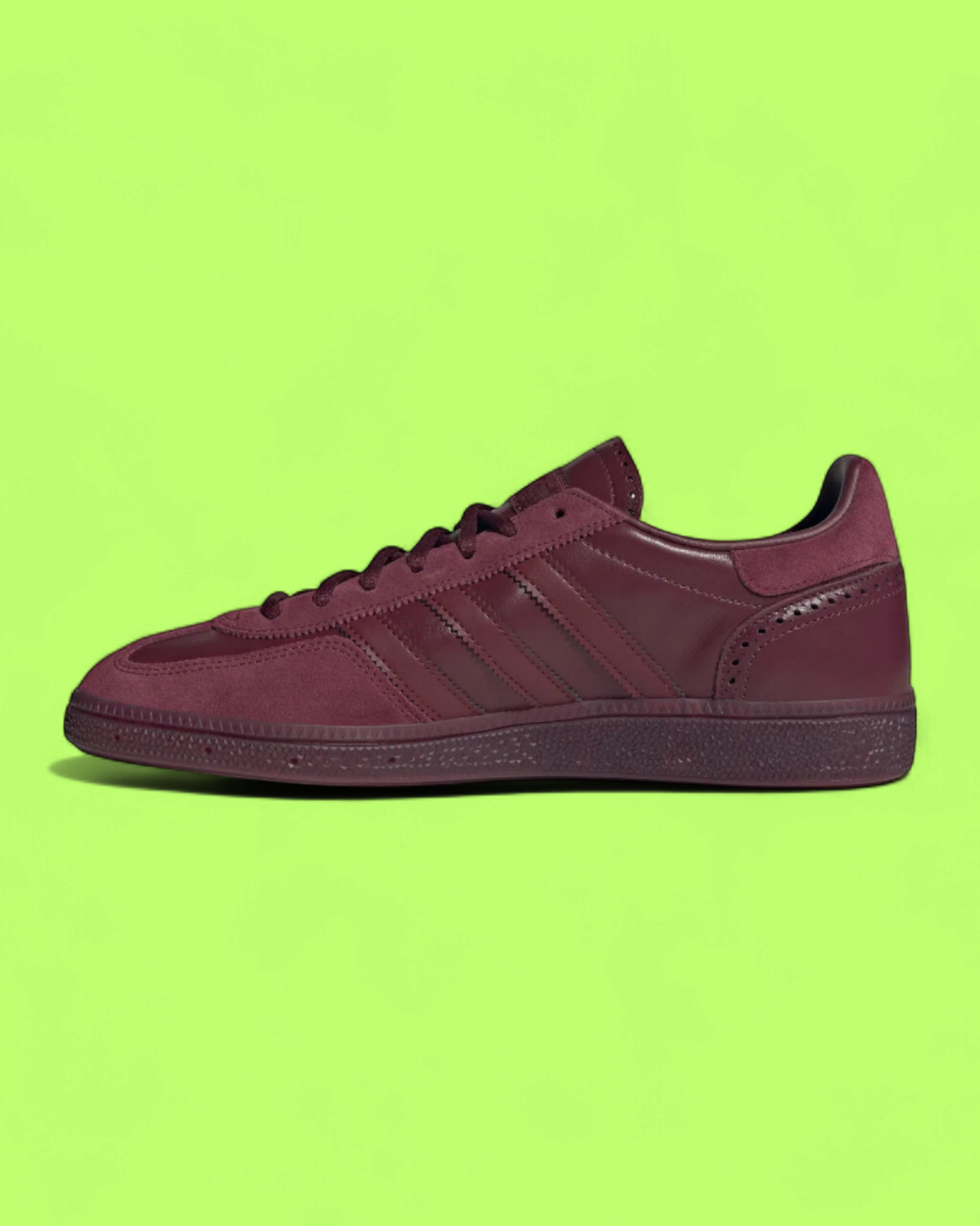 ADIDAS HANDBALL SPEZIAL BURGUNDY LEATHER RETRO CASUAL SNEAKERS